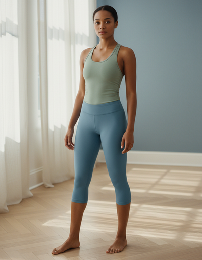 Wedgwood Blue Capri Leggings capri leggings