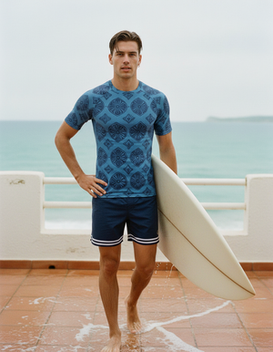 Blue Aura Yuki Rash Guard Men's Rashguard — Dripper