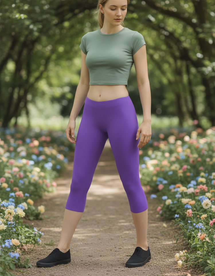 Violet Leggings Capri Leggings — Dripper