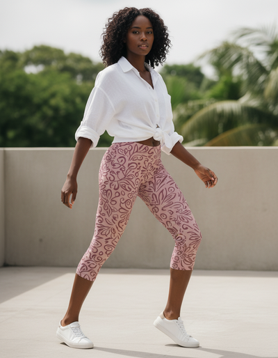 Tea Rose Langit Capri Leggings capri leggings