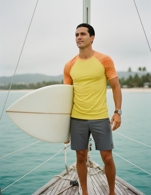 Yellow Spectrum Rash Guard Men's Rashguard — Dripper