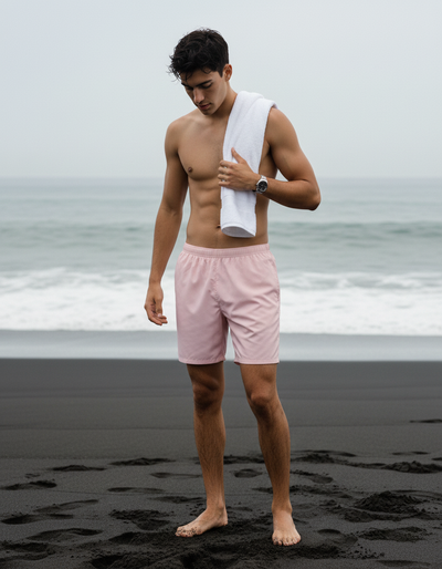 Rose Quartz Men's Swim Trunks swim trunks