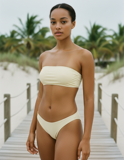 Parchment bandeau bikini