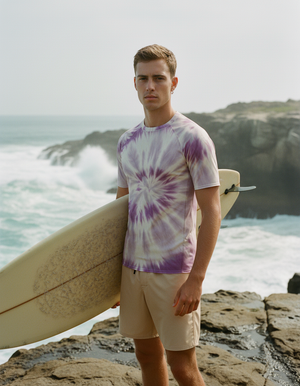 Men's Burnished Lilac Nebula men's short-sleeve rashguards
