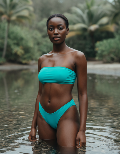 Tiffany Blue bandeau bikini
