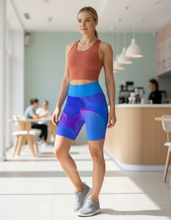 Ice-dye Collection yoga shorts