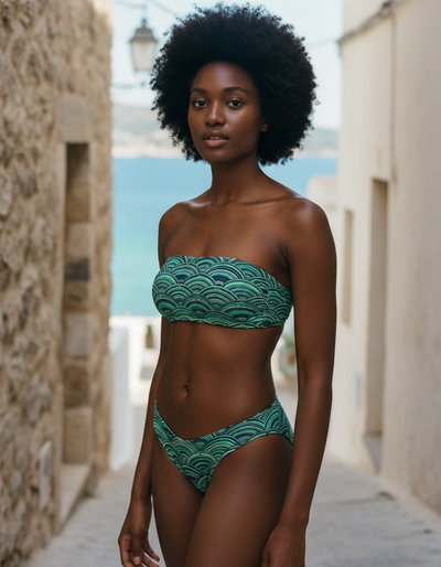 Turquoise Hikari bandeau bikini