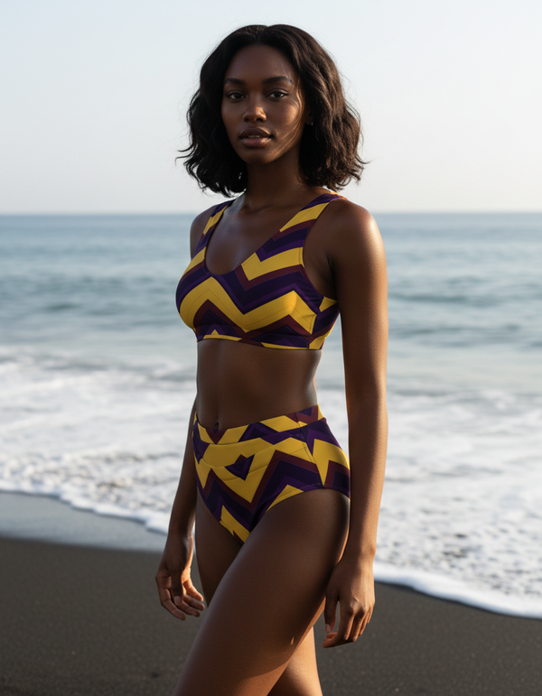 Zigzag High-Waisted Bikini High-Waisted Bikini — Dripper