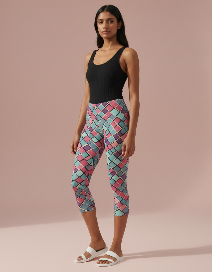 Millennial Pink Vortex capri leggings