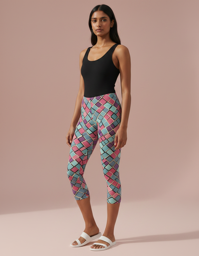 Millennial Pink Vortex Capri Leggings capri leggings