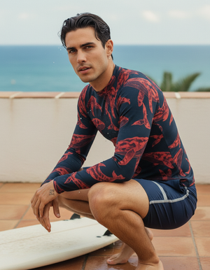 Men's Fiery Red Breeze men's short-sleeve rashguards