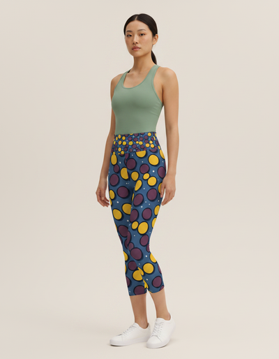 Rhodonite Mosaic Capri Yoga Leggings capri yoga leggings