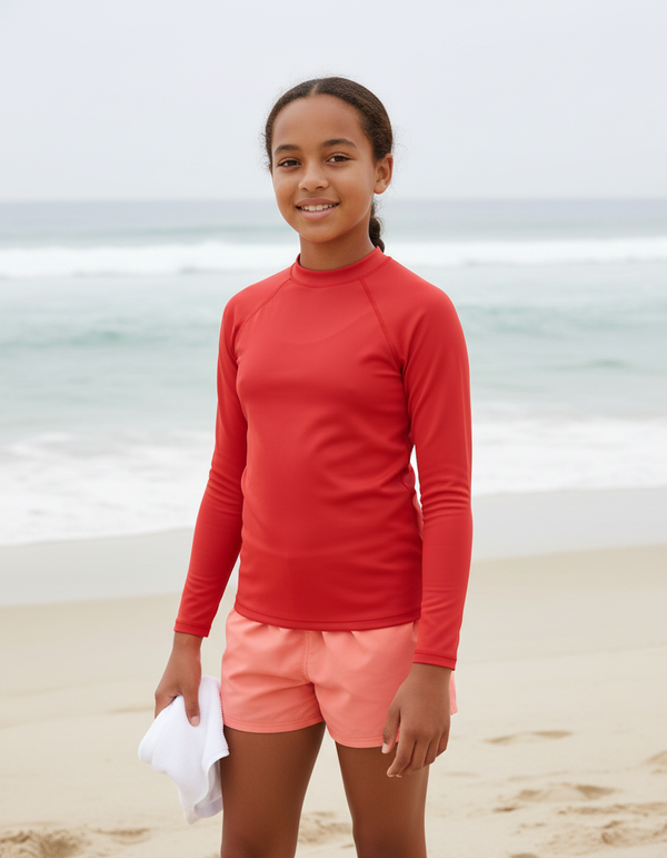 Youth Fiery Red Rash Guard