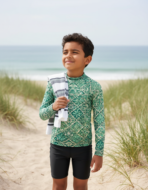 Kids Jelly Mint Zellige kids rashguards