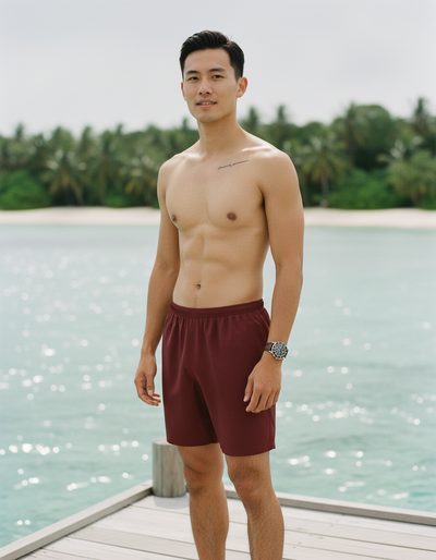 Maroon Men's Swim Trunks swim trunks