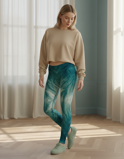 Transformative Teal Ebb Leggings leggings