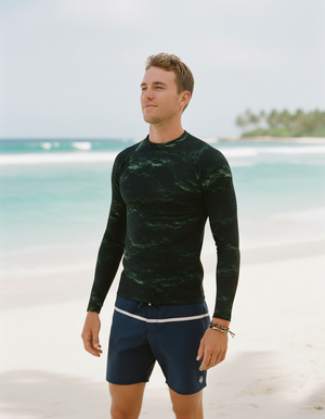 Runway Emerald Eclipse Rash Guard Men's Rashguard — Dripper