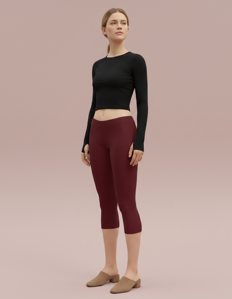 Bordeaux Capri Leggings Capri Leggings — Dripper
