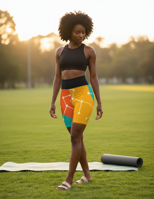 Celestial Drift Nebula Yoga Shorts