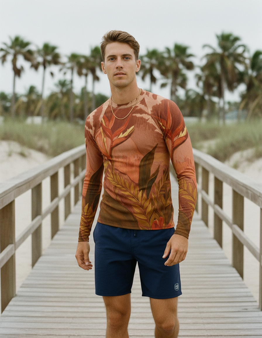 Men's Muskmelon Tropique men's rashguards