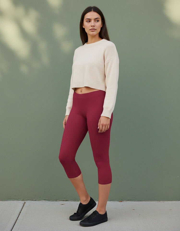 Cranberry Capri Leggings Capri Leggings — Dripper