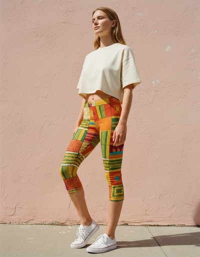 Citrus Orange Ubuntu Capri Leggings capri leggings