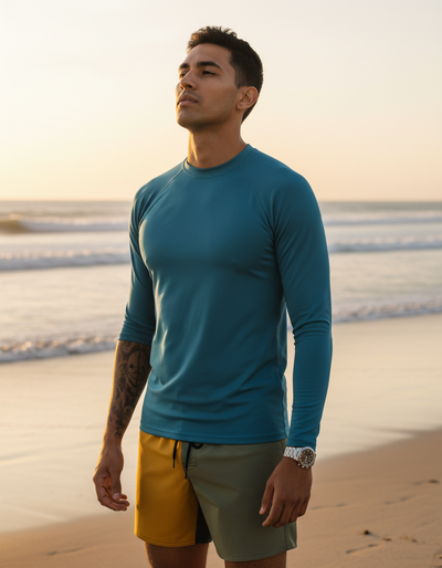 Men's Peacock Blue rash guard