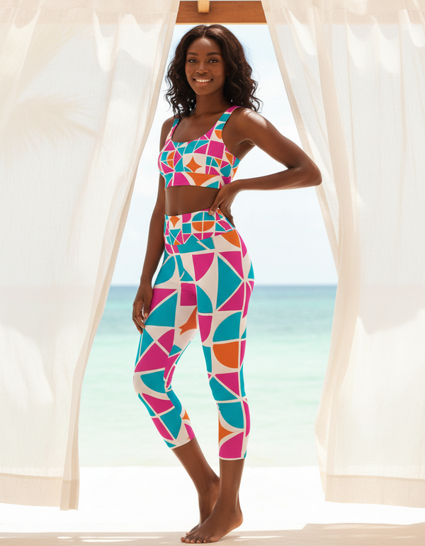 Kaleidoscope Capri Yoga Leggings Capri Yoga Leggings — Dripper