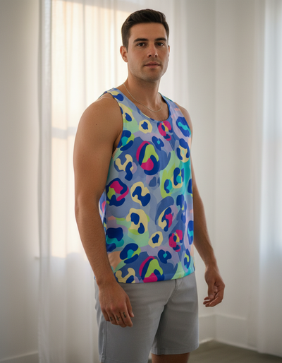 Men's Blue Aura Savanna Tank Top tank top