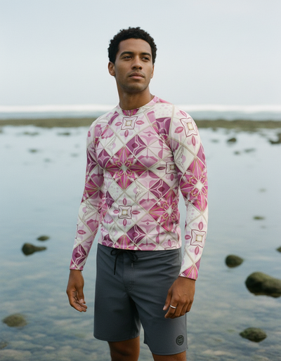 Men's Burnished Lilac Poppy rash guard