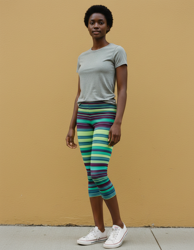 Turquoise Eclipse Capri Leggings capri leggings
