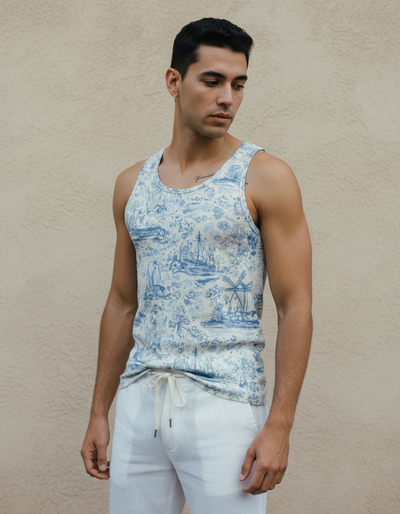 Men's Transformative Teal Cerulean Tank Top tank top