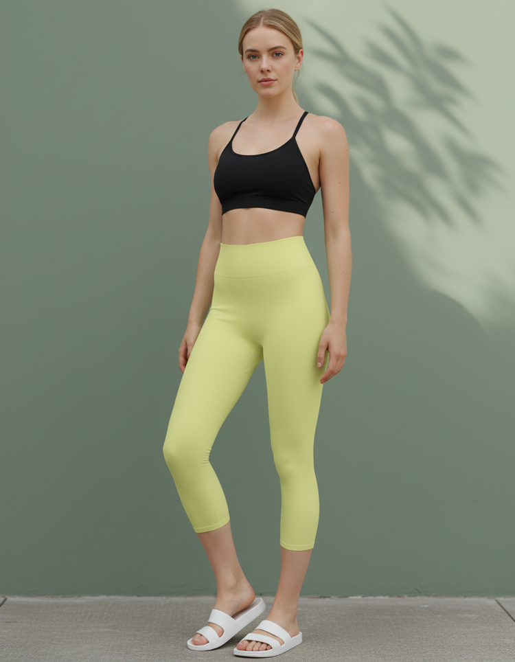 Baby Yellow Capri Yoga Leggings Capri Yoga Leggings — Dripper