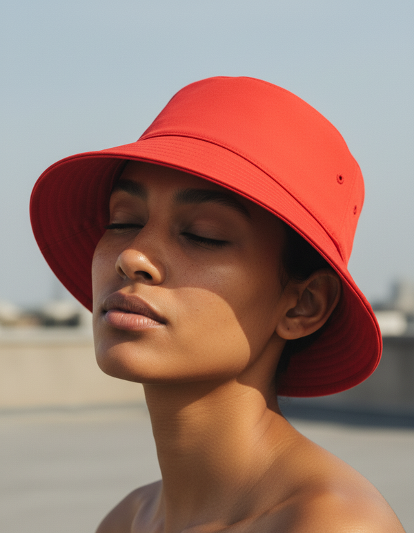 Bucket Hat in Fiery Red