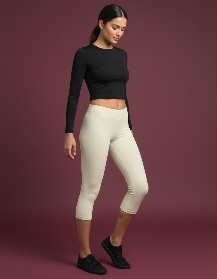 Ivory Leggings Capri Leggings — Dripper