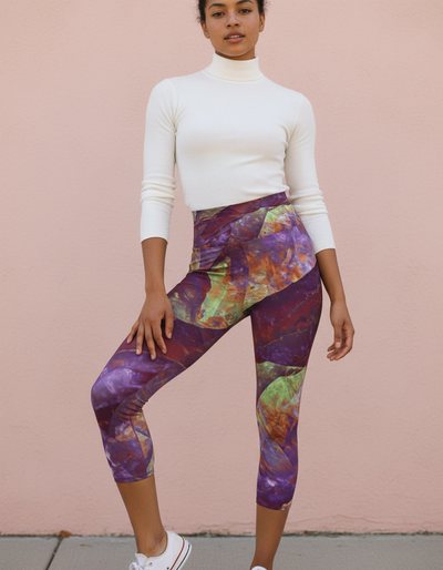 Amaranth Prism Capri Yoga Leggings capri yoga leggings
