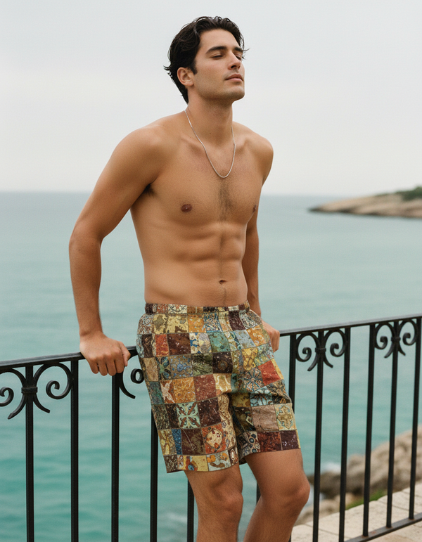 Men's Mosaic Tile Swim Trunks