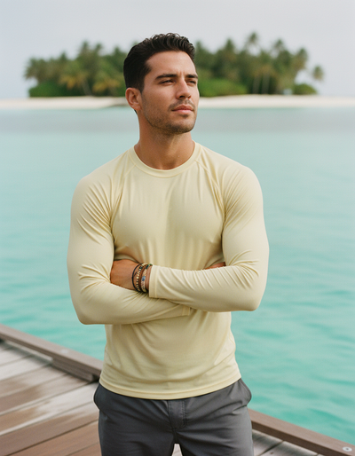 Men's Pale Yellow rash guard