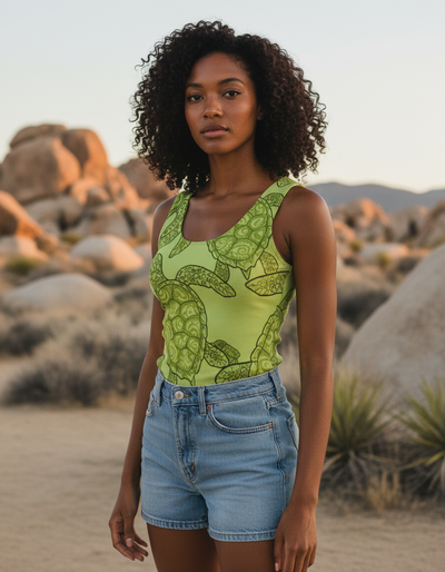 Women's Lime Aqua Tank Top tank top