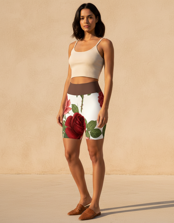 Yoga Shorts in Fleur