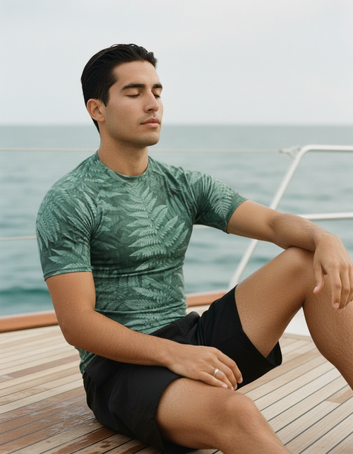 Jelly Mint Emerald Rash Guard Men's Rashguard — Dripper