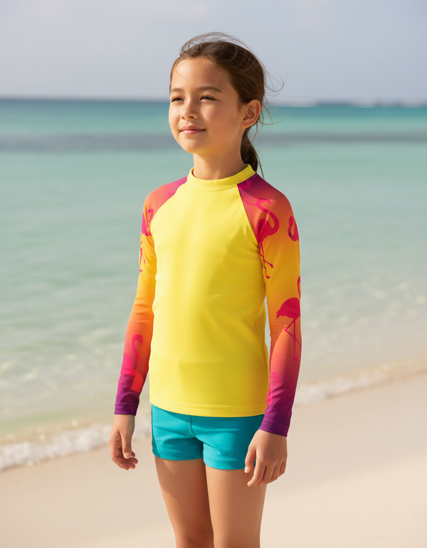 Kids Flamingo Rash Guard