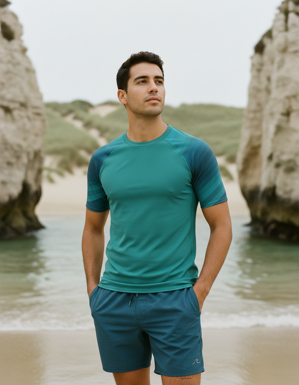 Men's Striped Rash Guard
