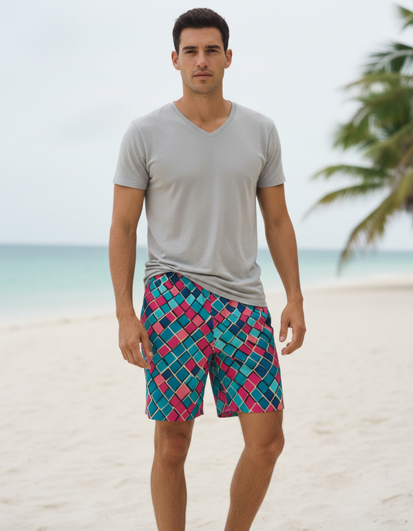 Men's Mosaic Tile Swim Trunks