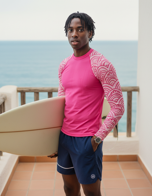 Hot Pink Aoi Rash Guard Men's Rashguard — Dripper