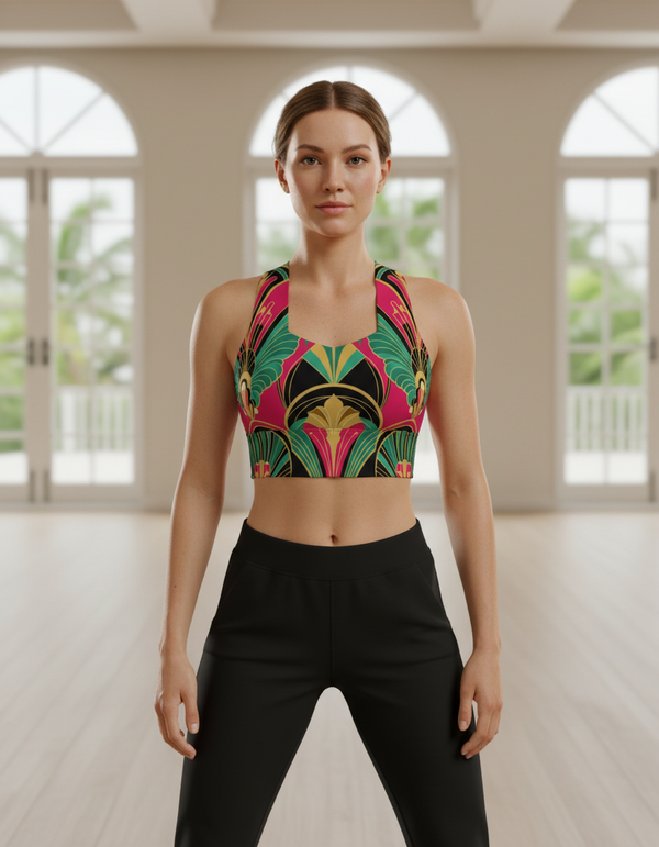 Zigzag longline sports bras
