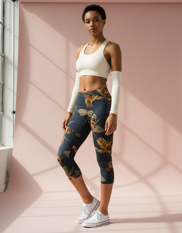 Honeycomb Capri Leggings Capri Leggings — Dripper