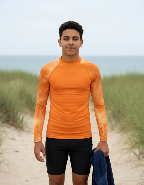 Citrus Orange Frost Youth Rash Guard Youth Rash Guard — Dripper