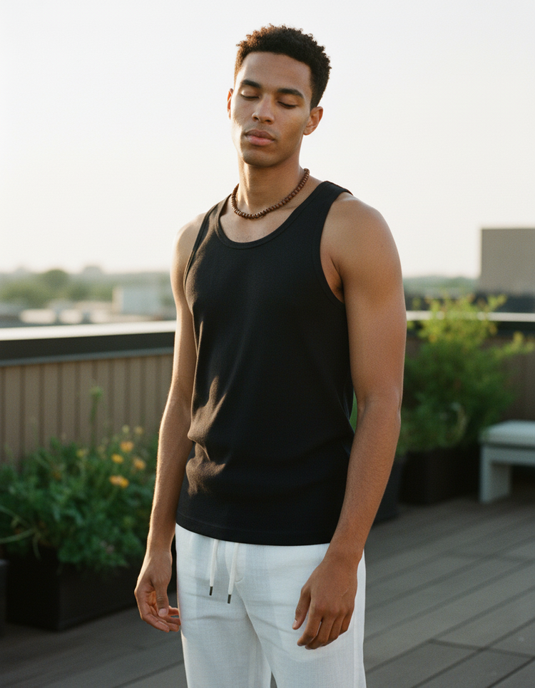 Midnight Black Tank Top Men's Tank Top — Dripper