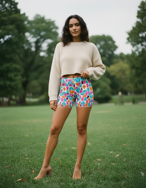 Women's Mosaic Tile Short Shorts